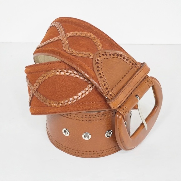 Another line Brown leather/suede belt - Picture 7 of 13